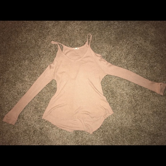 open shoulder nude long sleeve sweater - Picture 1 of 1